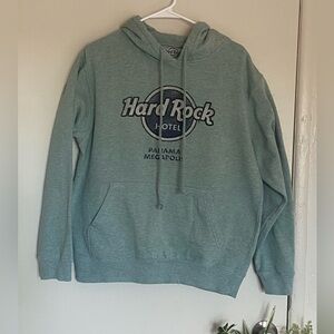 Hard Rock Cafe Men's Teal‎ Hoodie Size Large